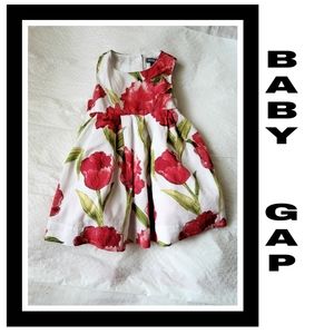 Baby Gap Dress. White Floral. 6-12 months